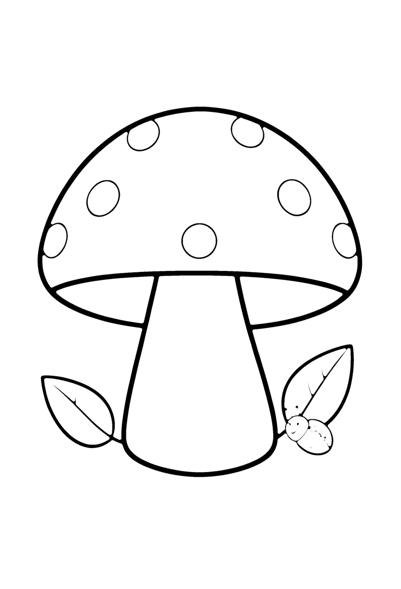 Mushroom coloring page preview