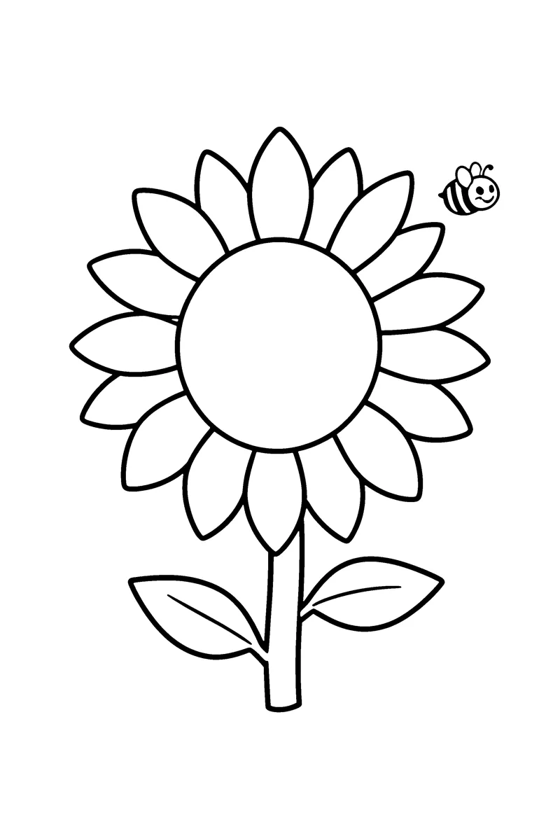 Sunflower coloring page preview