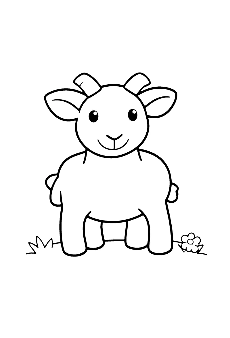Goat coloring page preview
