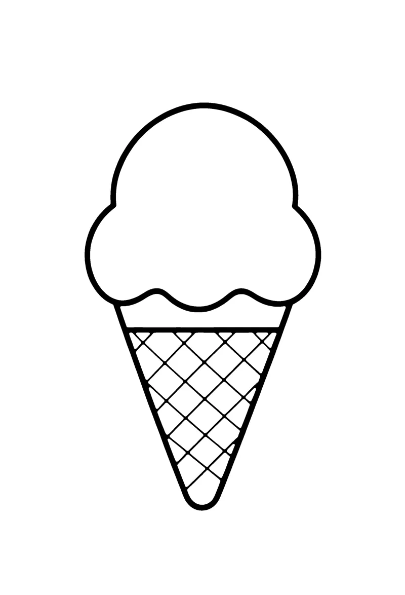 Triangle Ice Cream Cone coloring page preview