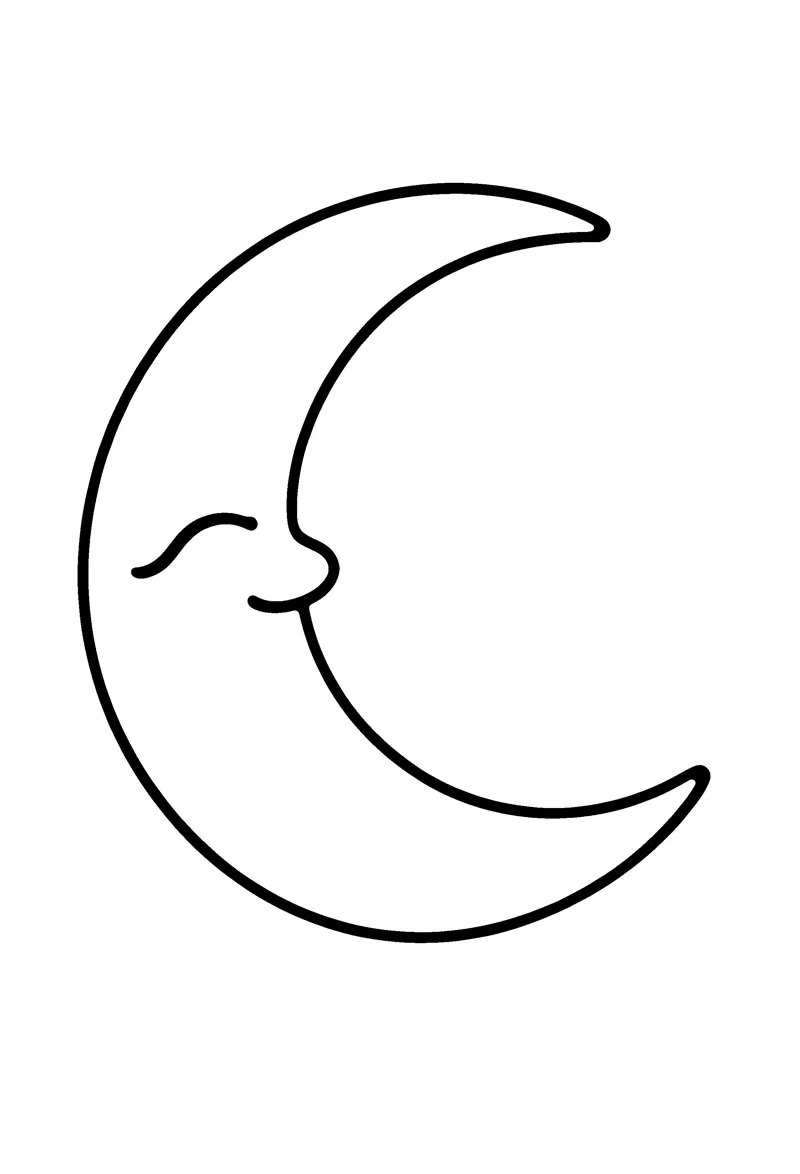 Crescent Moon coloring page preview