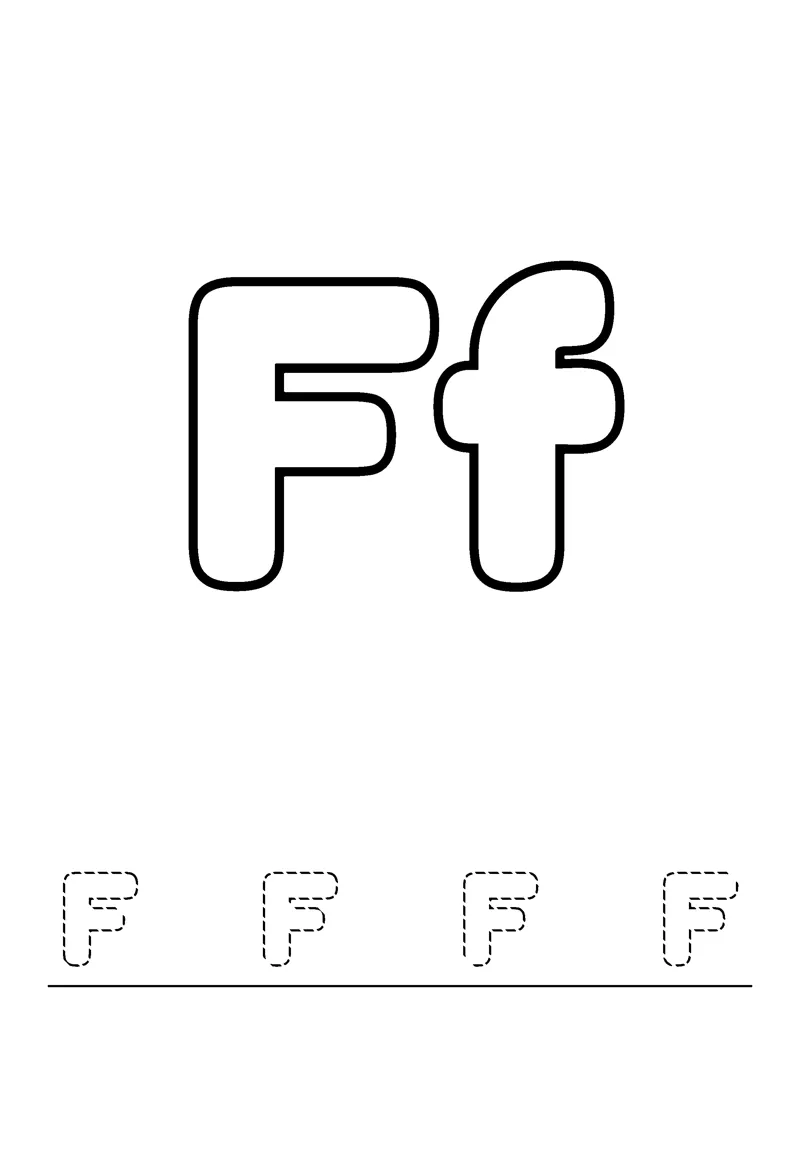 Letter F coloring page preview
