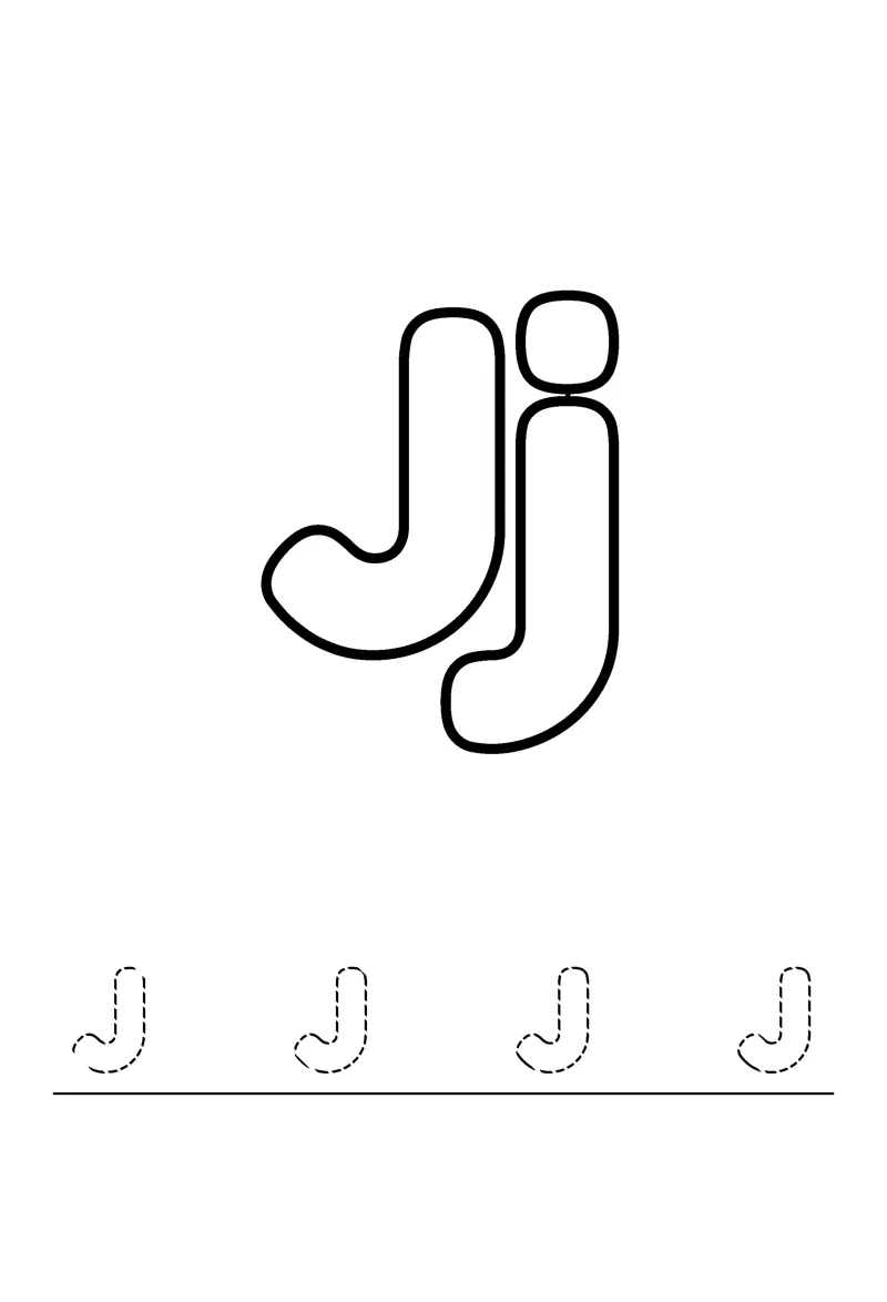 Letter J coloring page preview