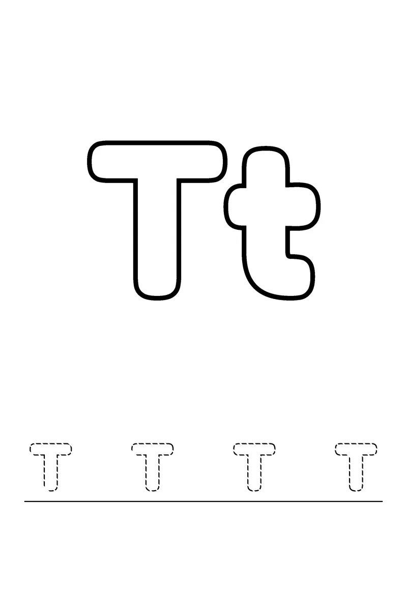 Letter T coloring page preview