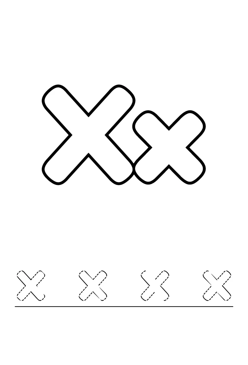 Letter X coloring page preview