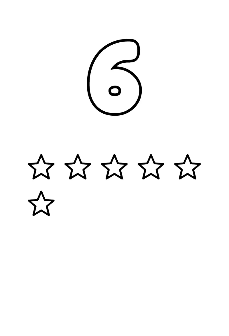 Number 6 coloring page preview